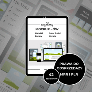 MOCKUPY (MRR I PLR) - Okładki, Spisy treści, Banery, O mnie