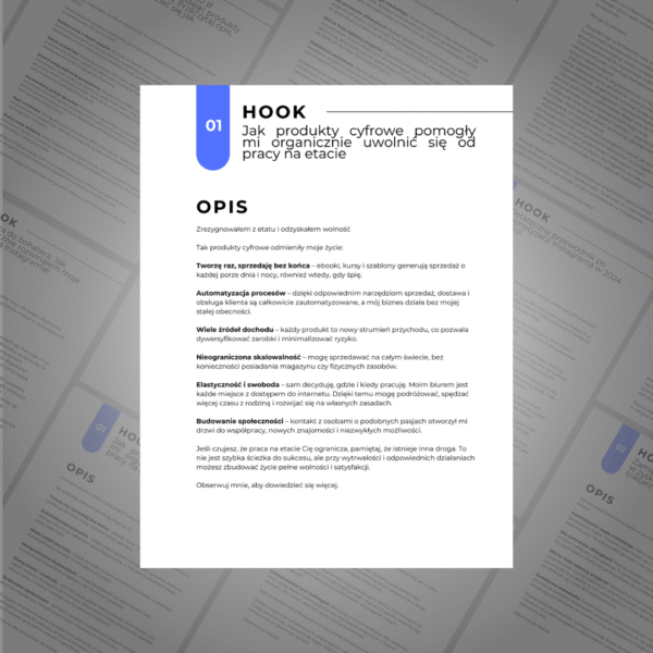 GOTOWE HOOKI NA 30 DNI OPISÓW DO ROLEK (MRR) - obrazek 2